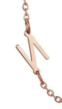 Wholesale 26 Alphabet Gold Up and Down Hole Stainless Steel Necklace